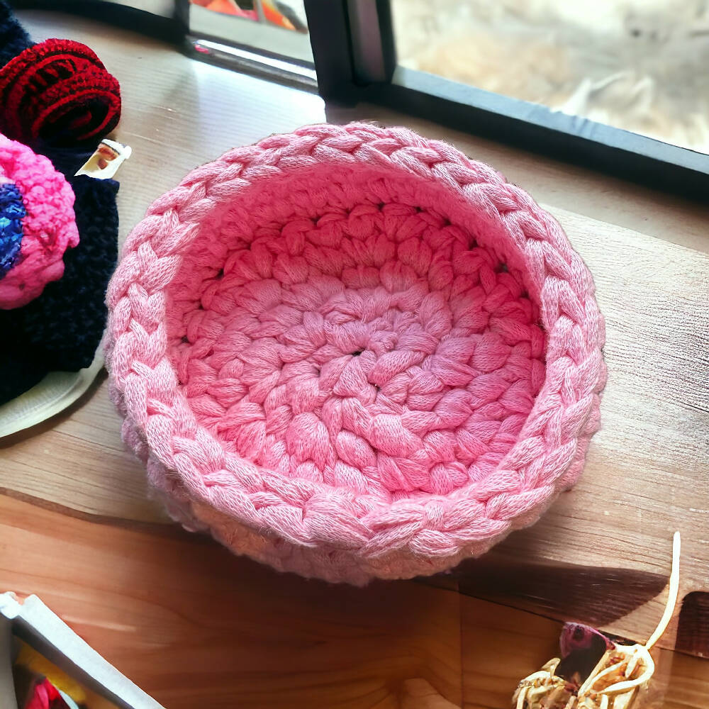 Crochet handmade baskets - small - set of 3
