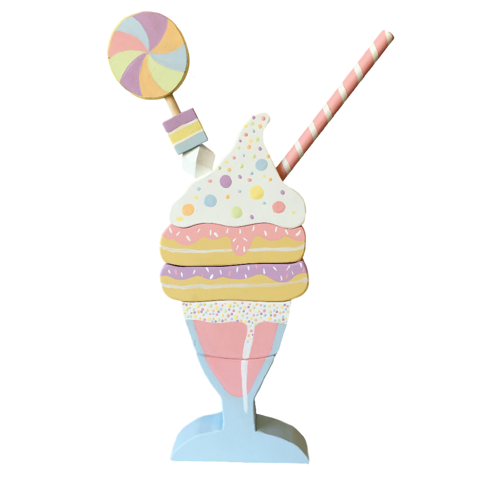 Premade/ Hand painted Wooden Fancy Milkshake stacker.
