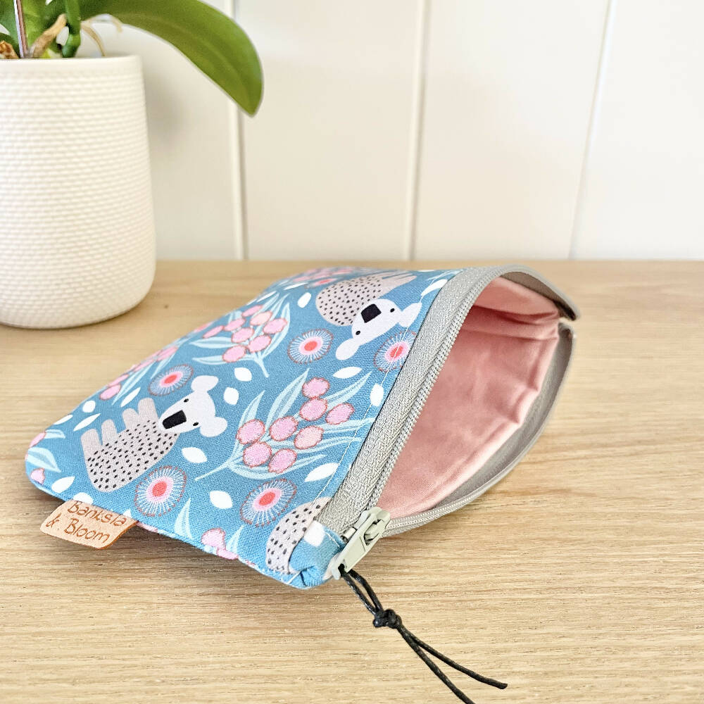 Cotton Zipper Pouch Midi Collection Baby Koalas