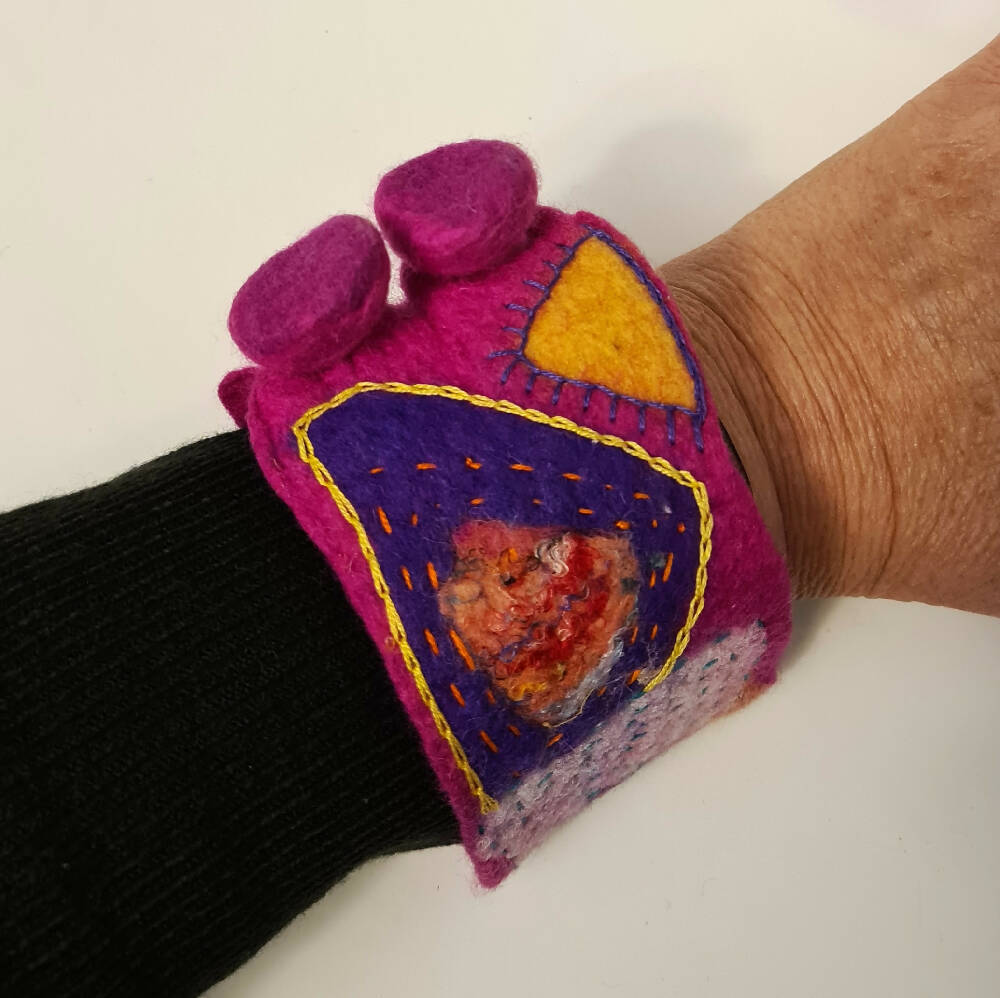 Hand Felted Merino Wool Cuff