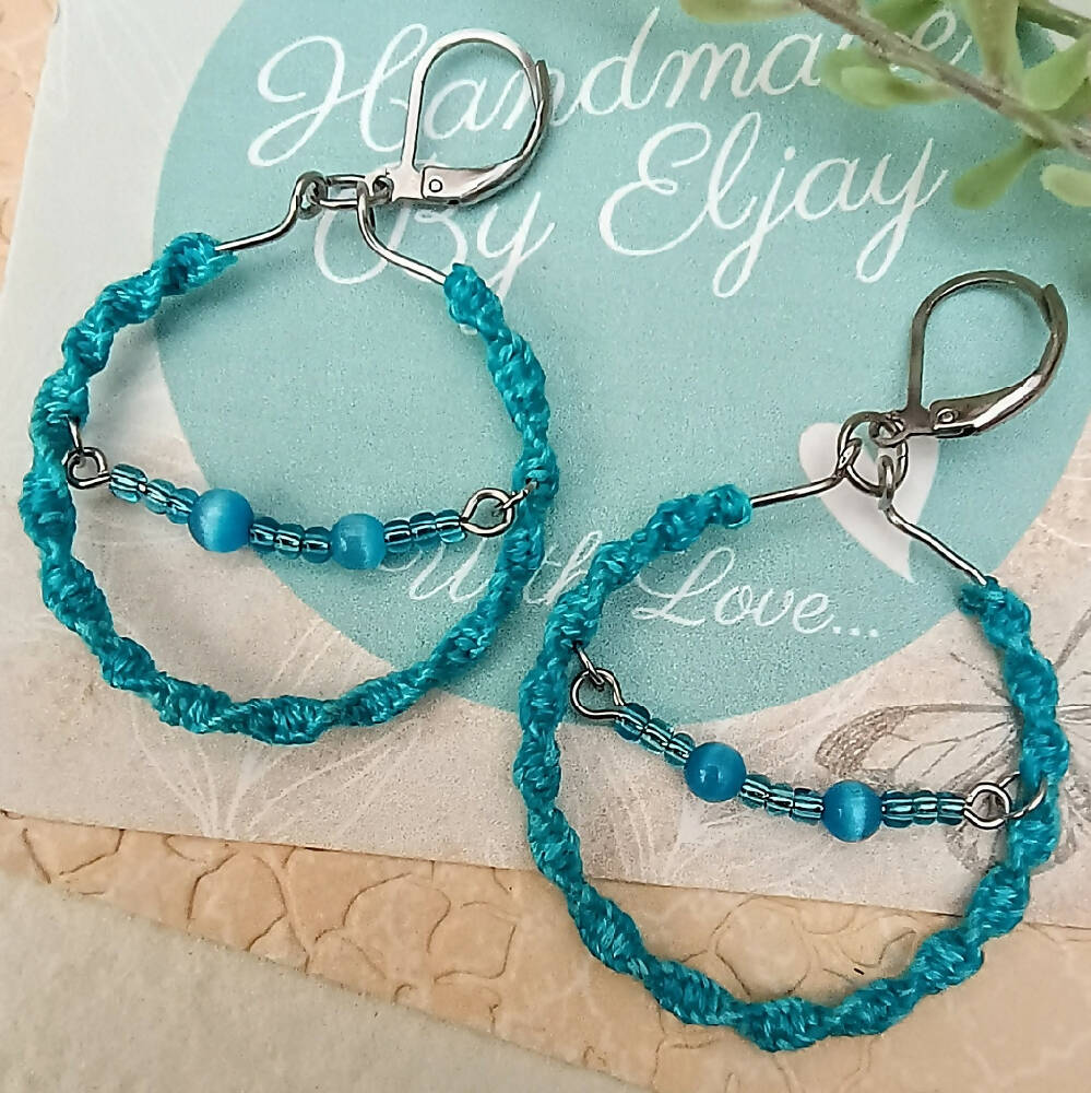 Macrame Beaded Earrings