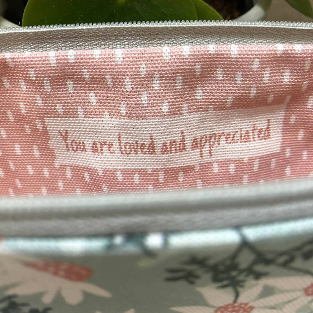 Zipper Purse - Australian Flannel Flowers Secret Message inside #35