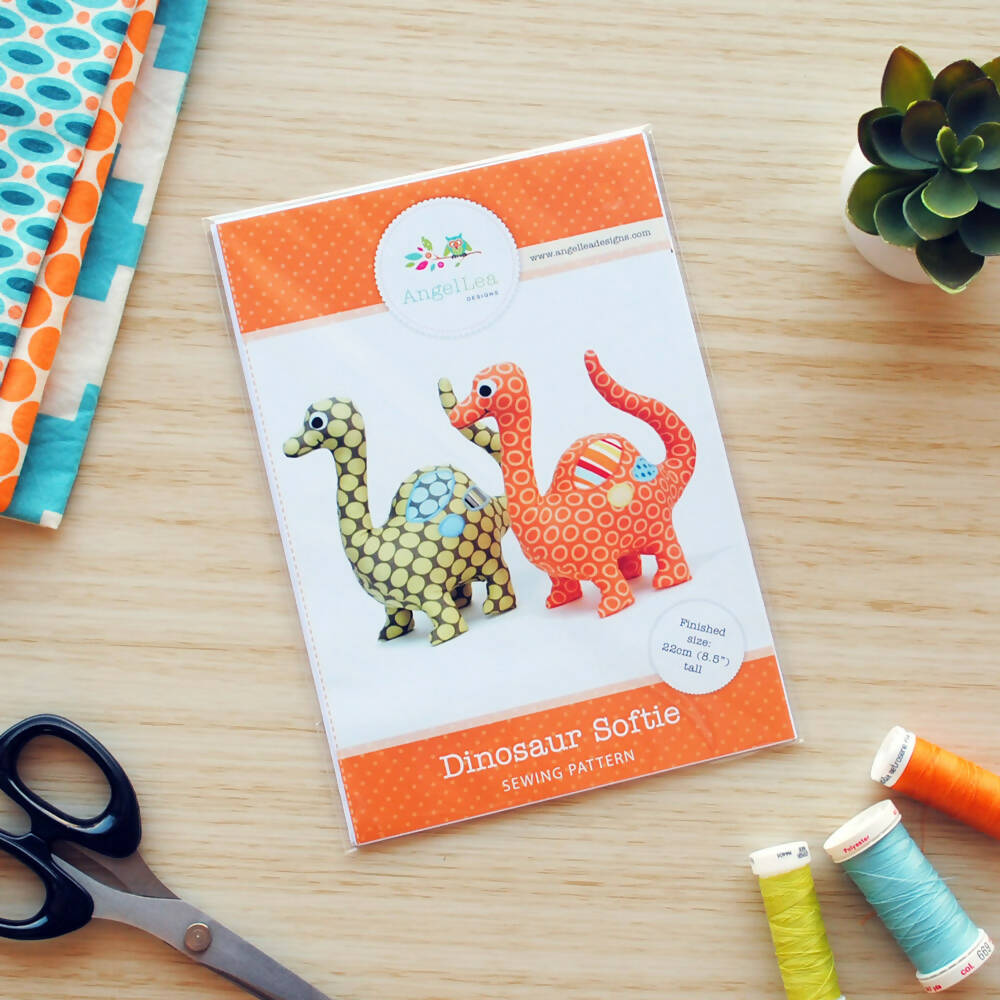Dinosaur Pattern HARD COPY Paper Sewing Pattern for Dinosaur Softie