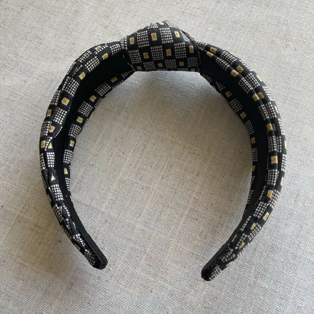 Upcycled Necktie Headband-Navy