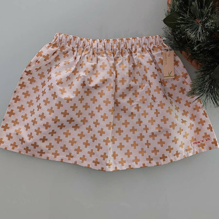 GIrls Christmas Skirt - Gold Cross