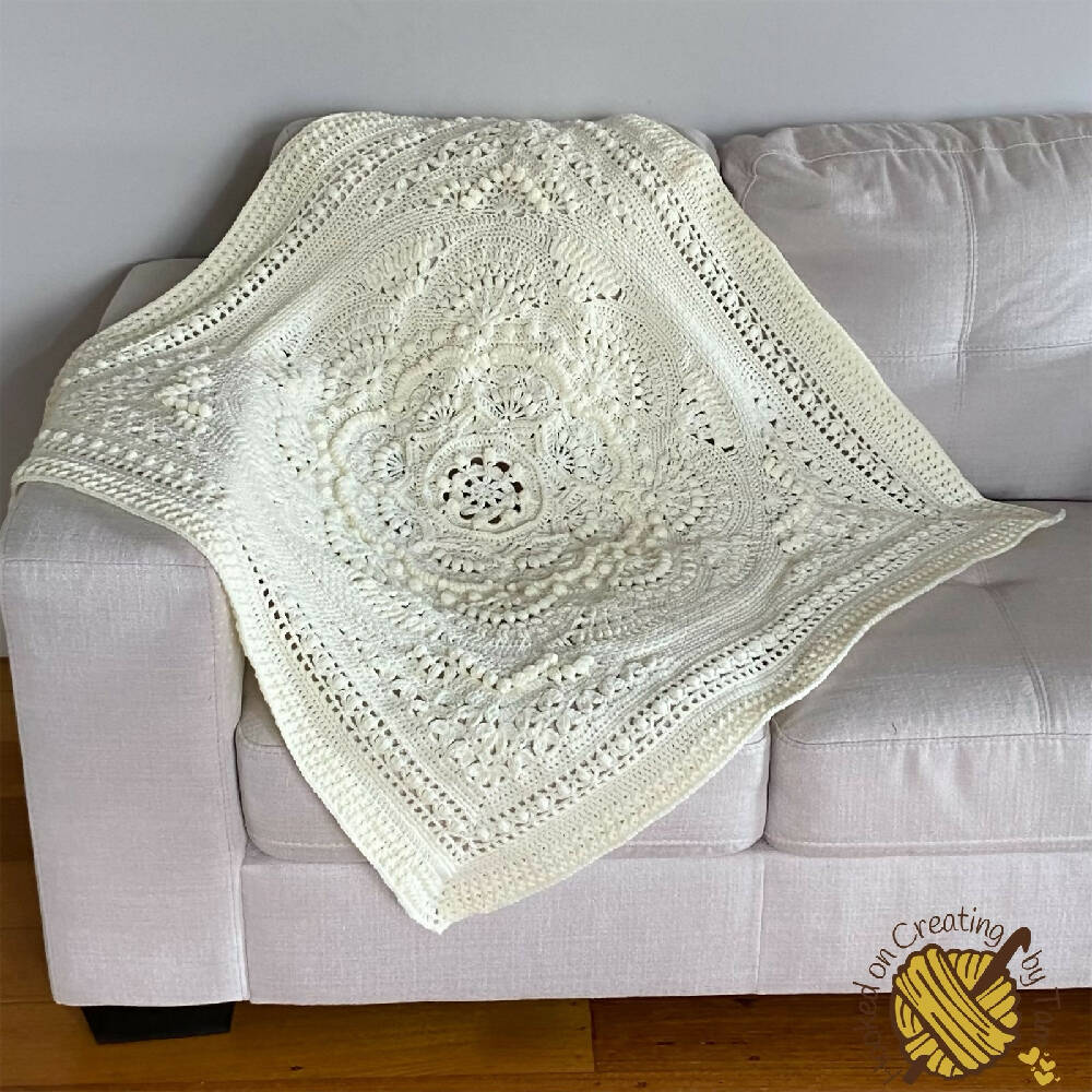 Cream ‘Baby Arcadia’ Heirloom Handmade Baby Blanket and matching set