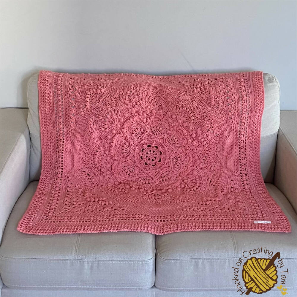 Blush ‘Baby Arcadia’ Heirloom Handmade Baby Blanket 100% Acrylic