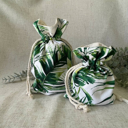 Reusable Fabric Gift Bag - Palm Fronds