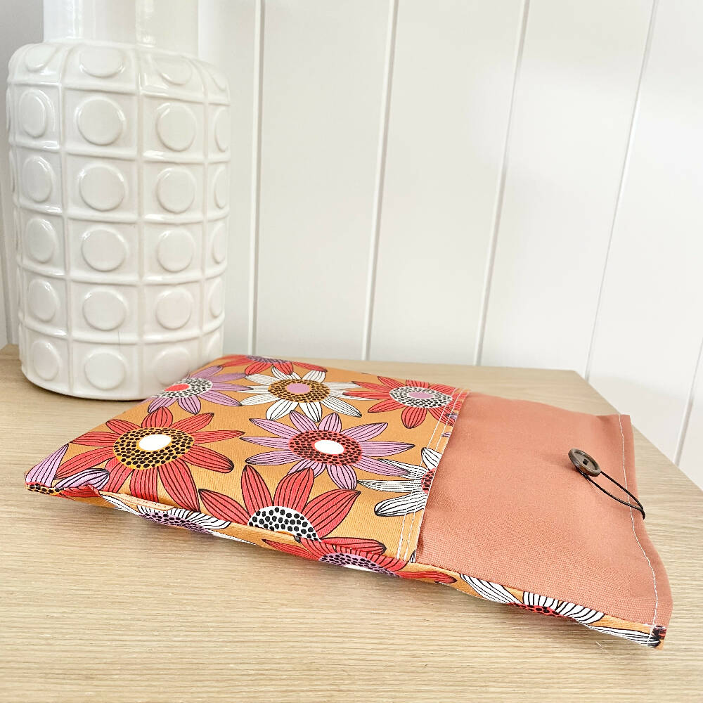 Book Sleeve or iPad Sleeve, Book Protector~ Bright Autumn Daisies