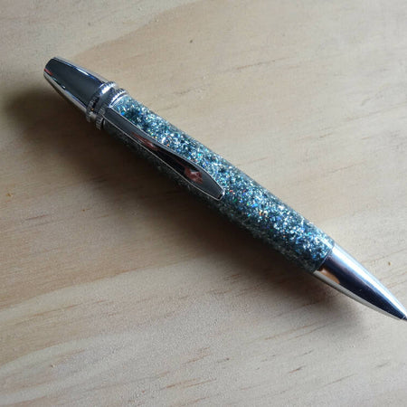 Silver Sparkle Resin Polaris Pen
