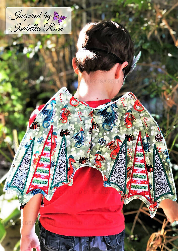 Bat fabric wings, Embroidered Mask, Halloween costume, Made to order