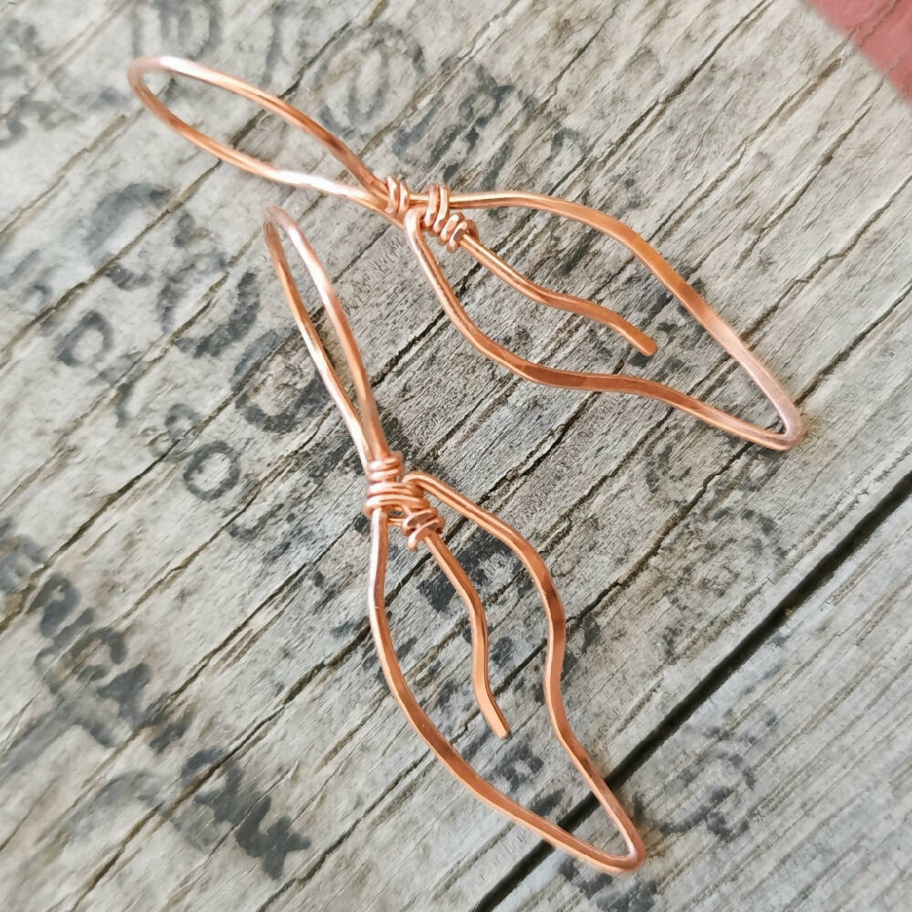 Mini Gum Leaf Earrings - copper