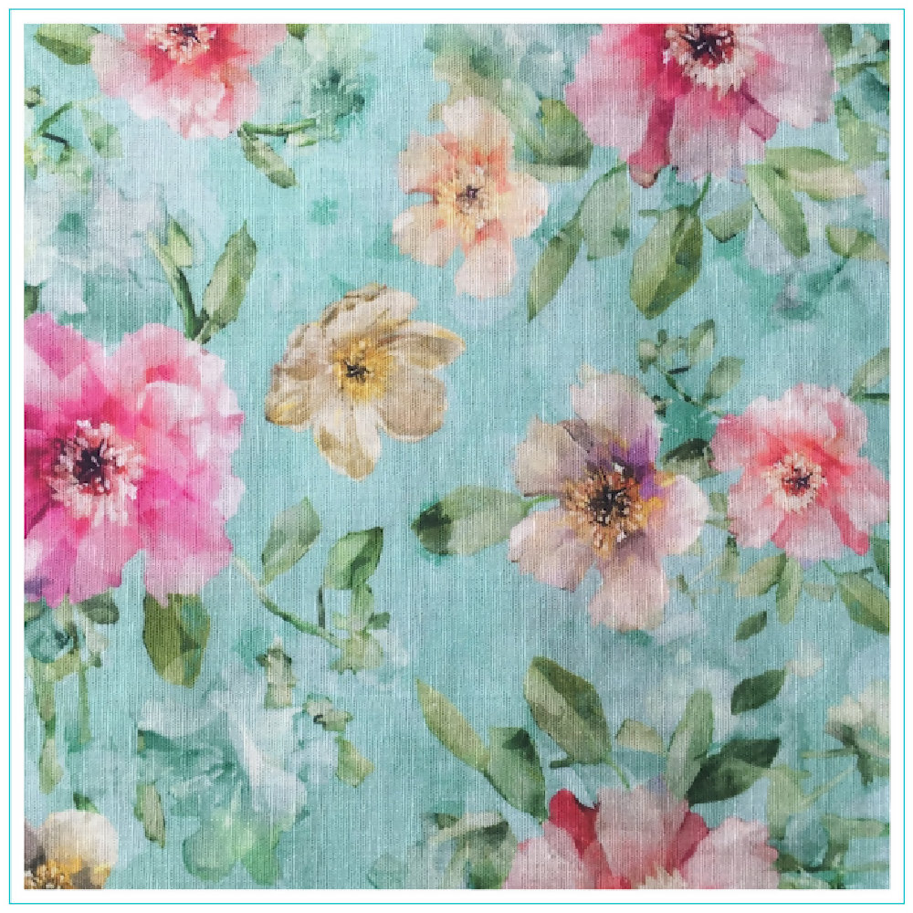 Soft Floral Linen Scrunchie