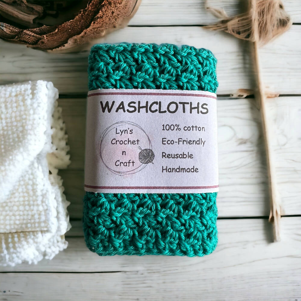 Crochet Washcloths - Soft - Eco-friendly - 100% Cotton