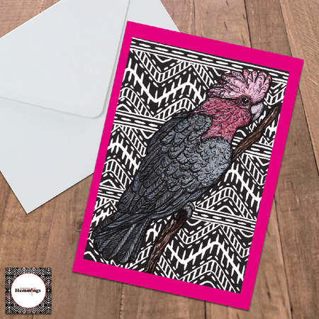Pink Galah Greeting Card + Envelope