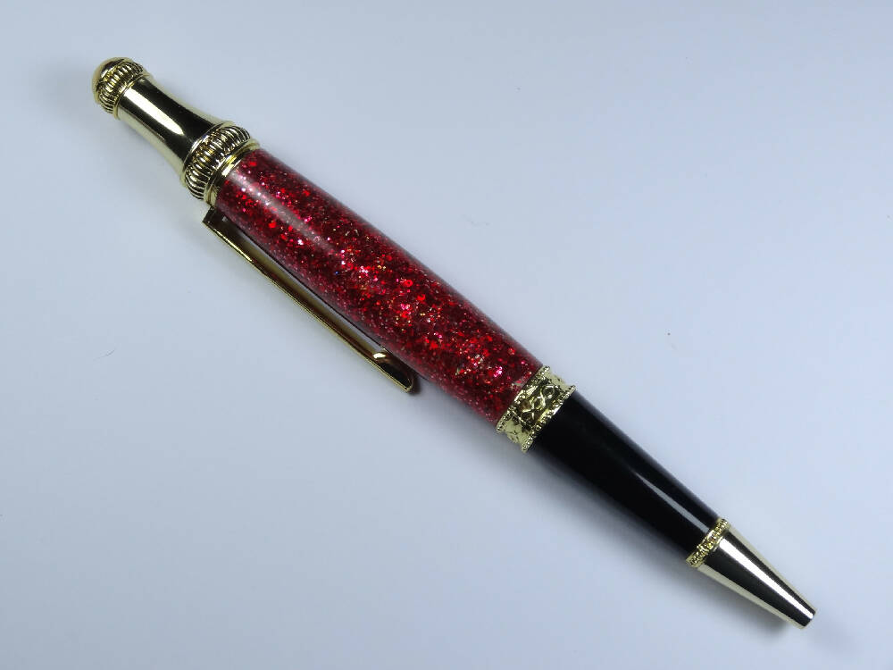 Red Sparkle Resin Lancer Pen