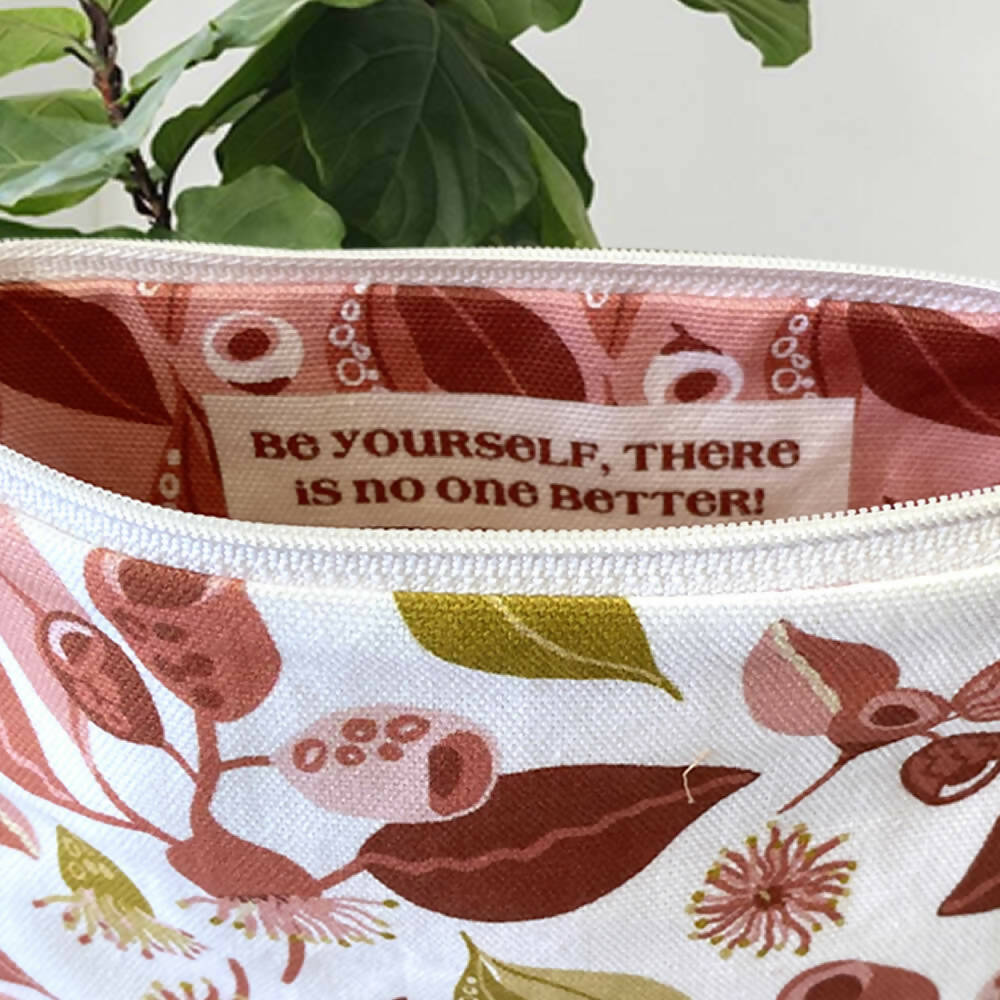 Zipper Purse - Australian Whimsical Gumnuts with Secret Message inside #23