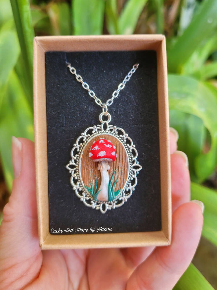 Fly Amanita/Fairytale mushroom pendant