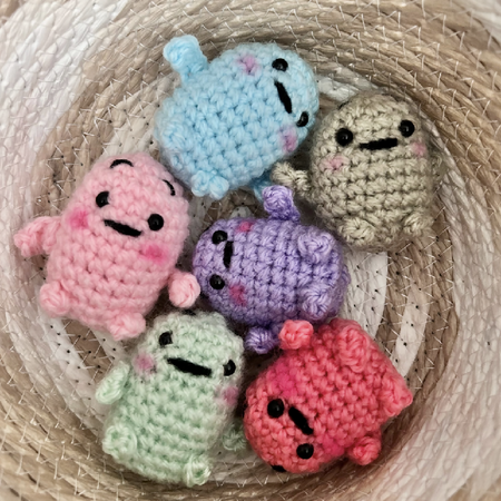 Crochet Worry Anxiety Beans plushie