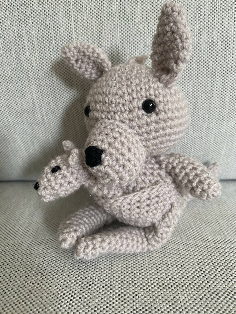Kangaroo & Joey - crocheted toy