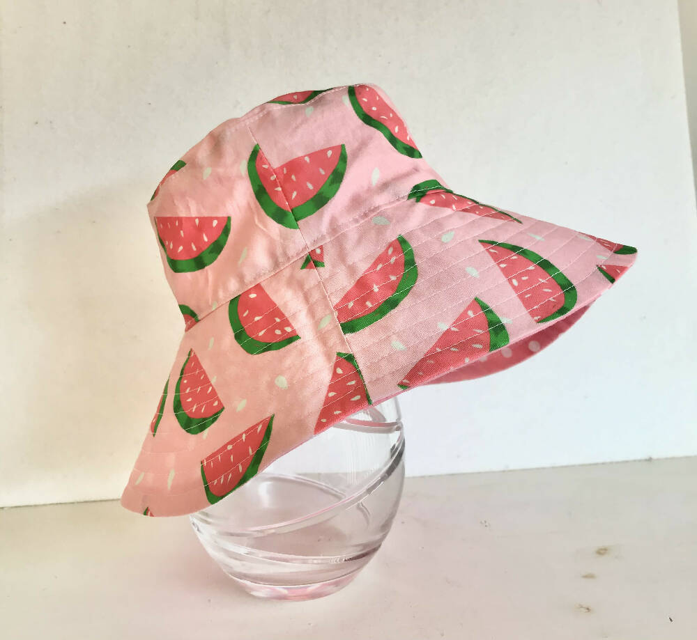 Summer hat in sweet watermelon fabric
