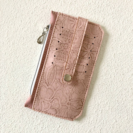 Minimalist Wallet with Card Slots in Light Pink
