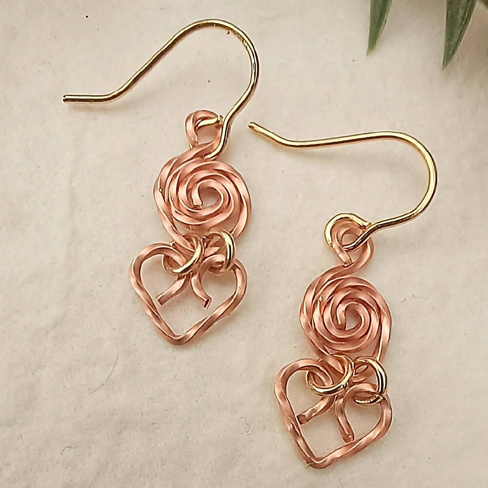 Mini-Heart Wire Earrings