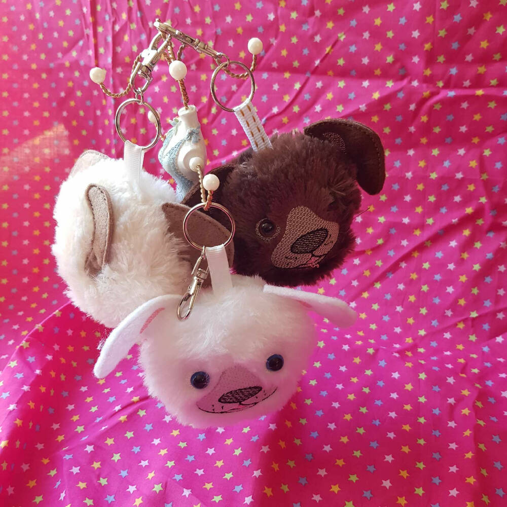 Puppy Fluffy Puff Keyring