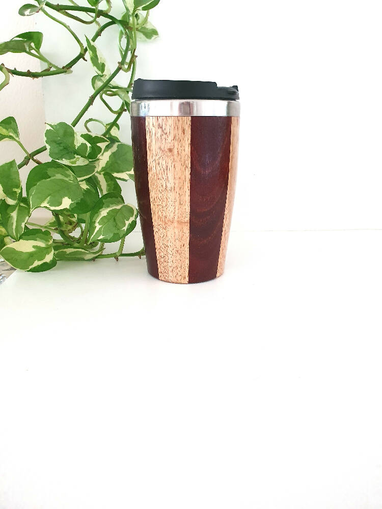 Handmade Wooden Travel Mug - Eco Friendly Insulated Coffee Tumbler