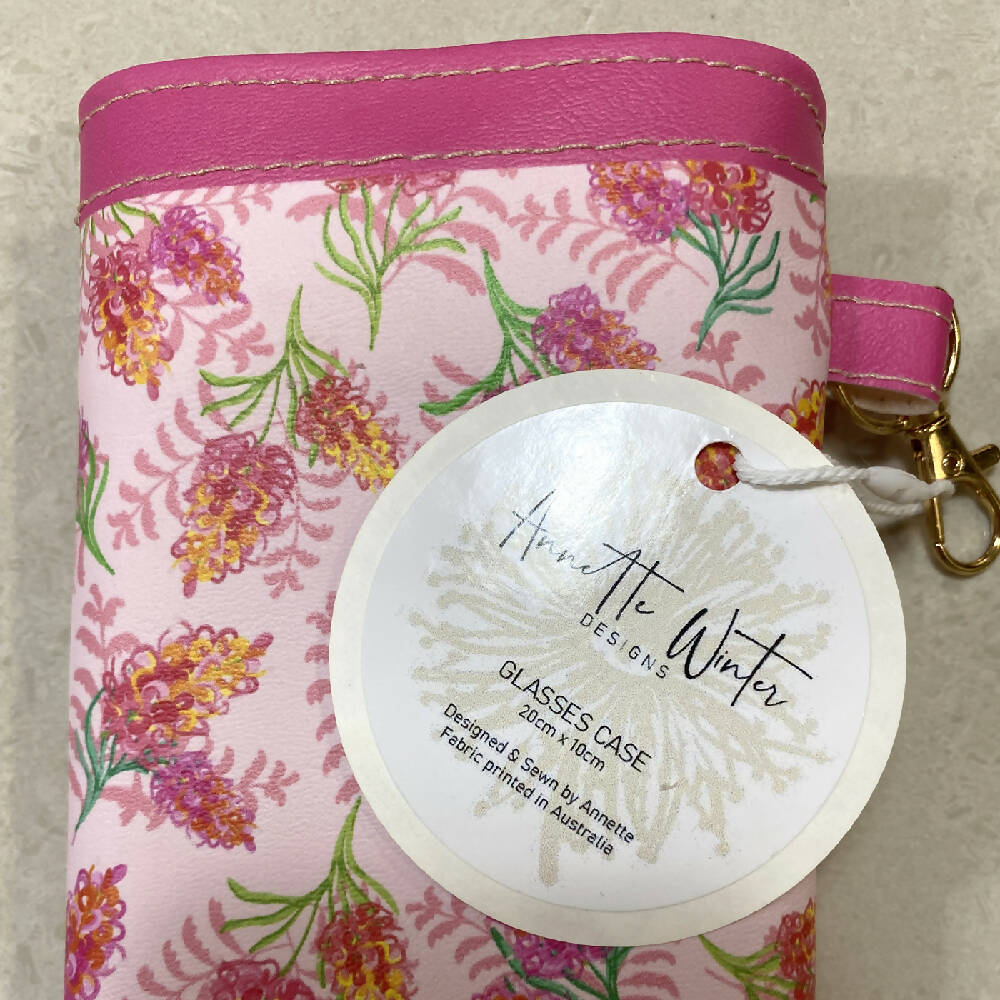 Soft-glasses-case-faux-leather-Australian-Grevillea-Floral-Print-E