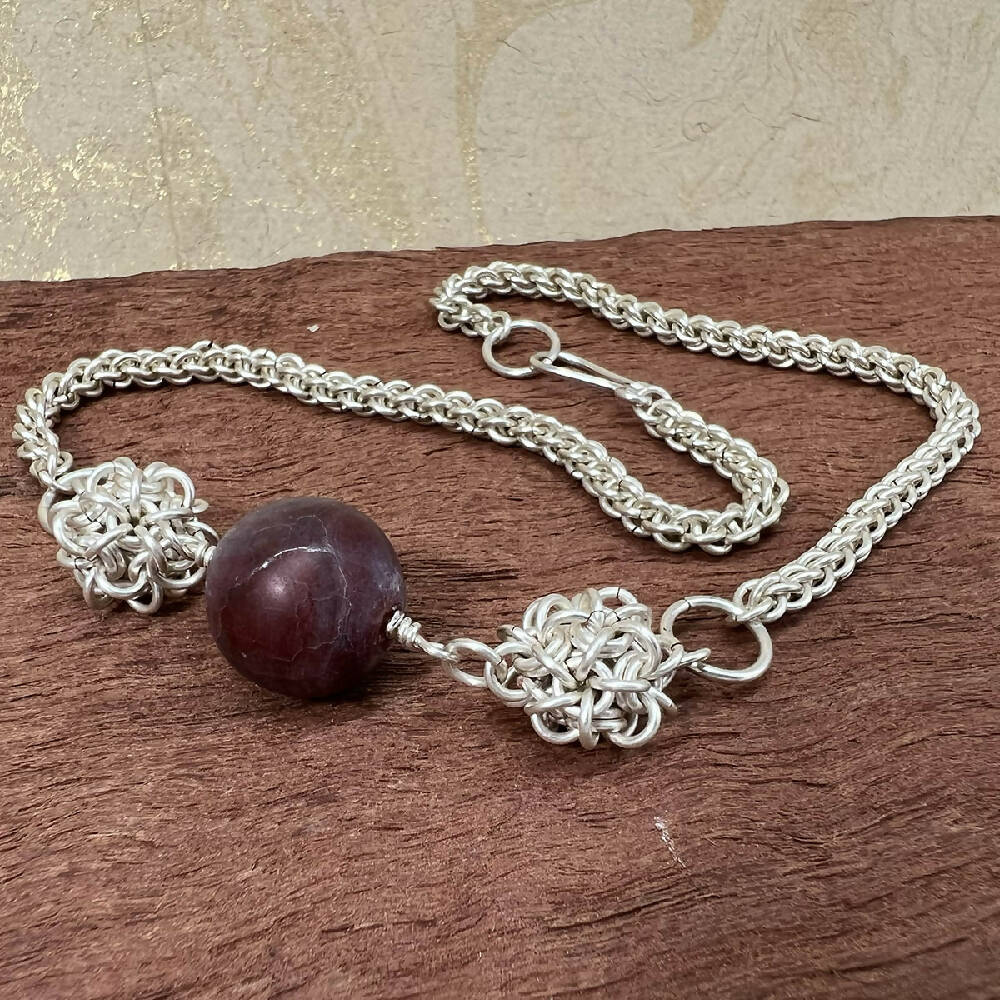Dahlia | Handmade chain with natural gemstone necklace