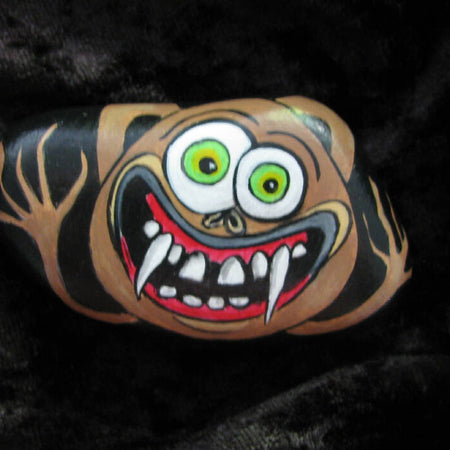 Creepy Halloween stone hand painted
