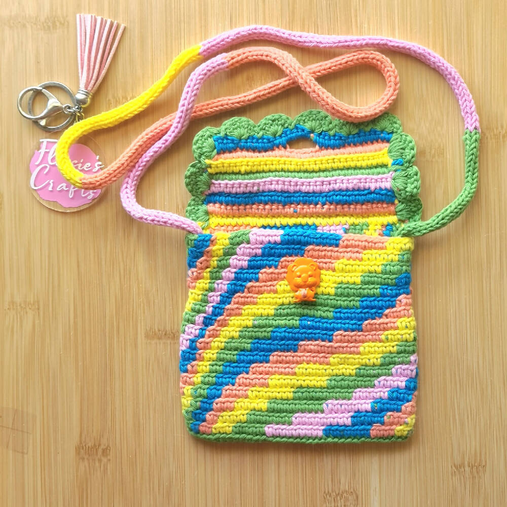 Crocheted Girl's Rainbow bag