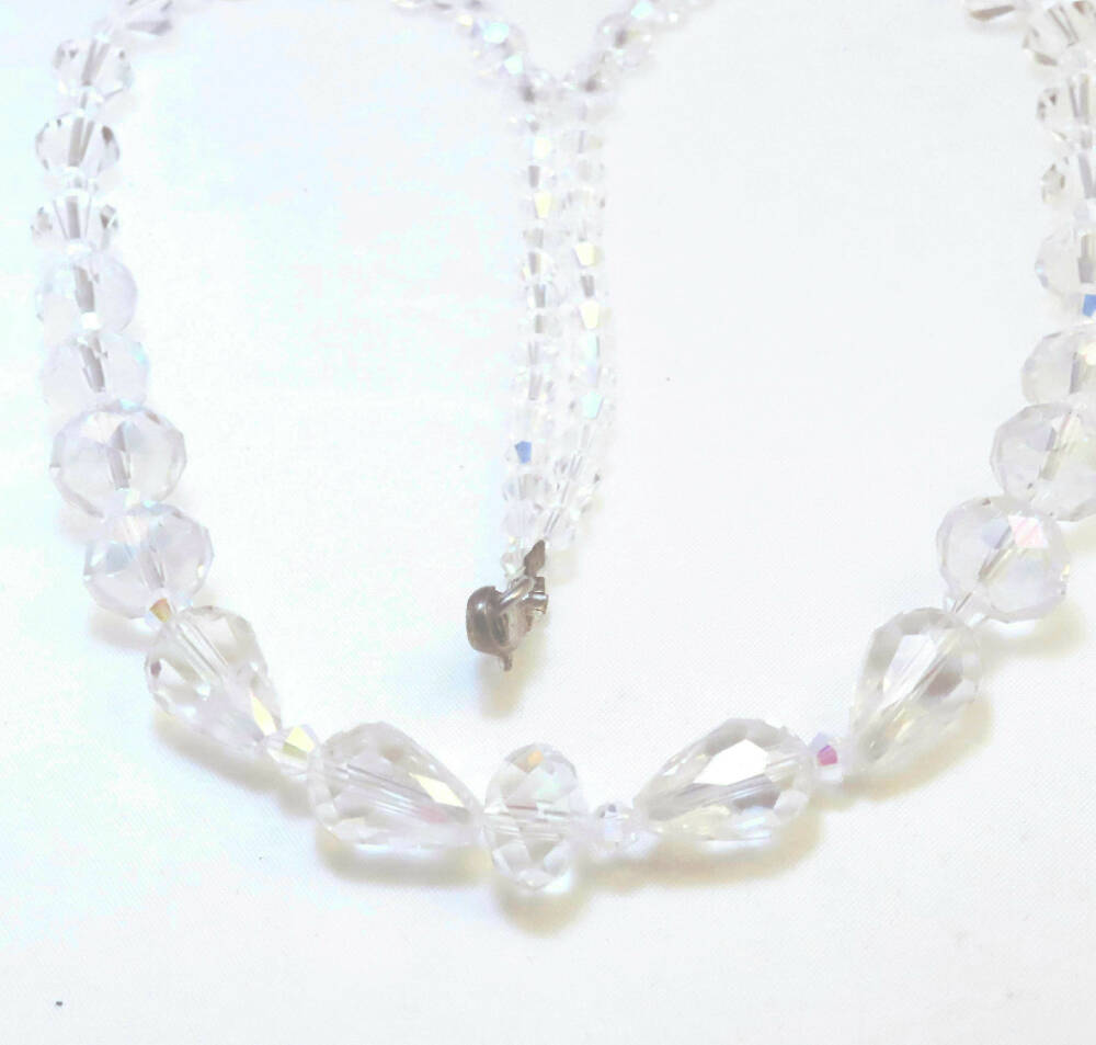 Beaded necklace. Swarovski crystal. Wedding or formal.