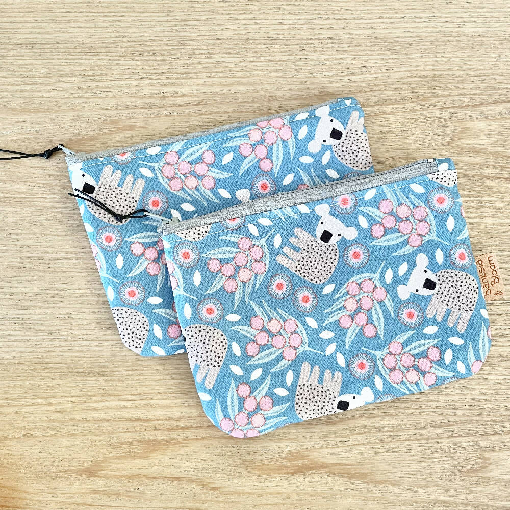Cotton Zipper Pouch Midi Collection Baby Koalas