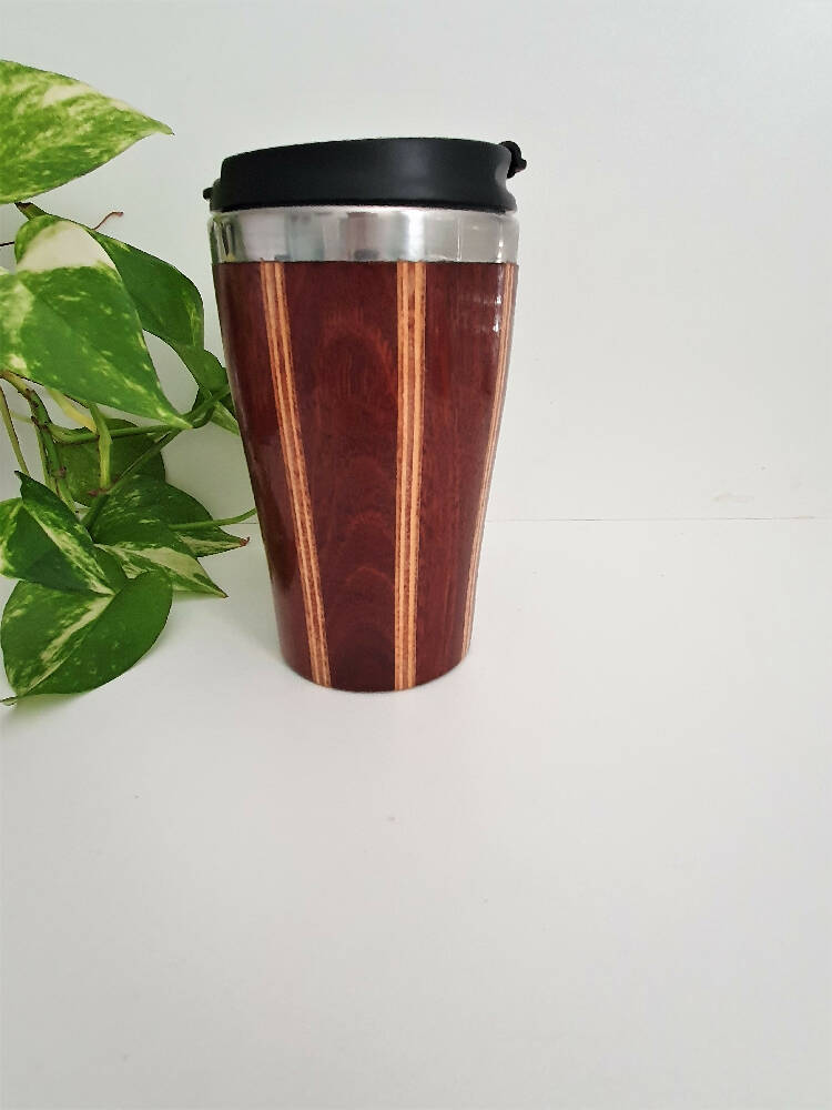 Handmade Wooden Travel Mug - Eco Friendly Insulated Coffee Tumbler