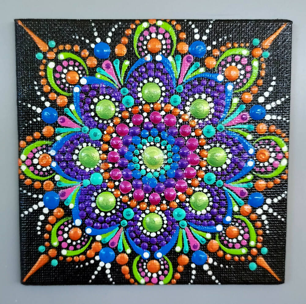 Framed Dot Art called "Florabunda "