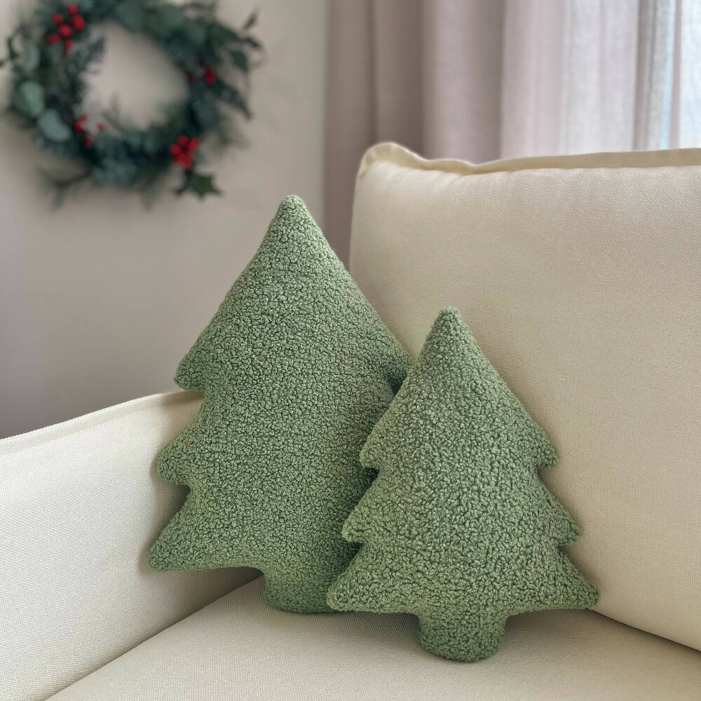 Small Green Christmas Tree Cushion Decorative