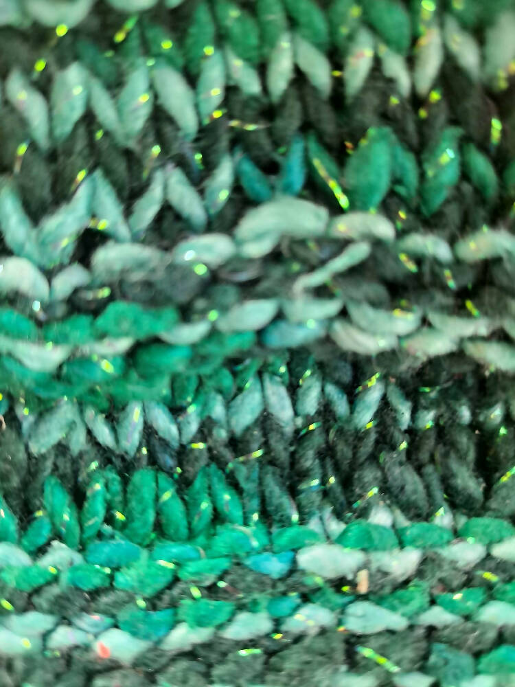 knitted silk "concerteenie" beanie in greens