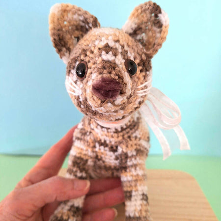 crocheted cat for display or play