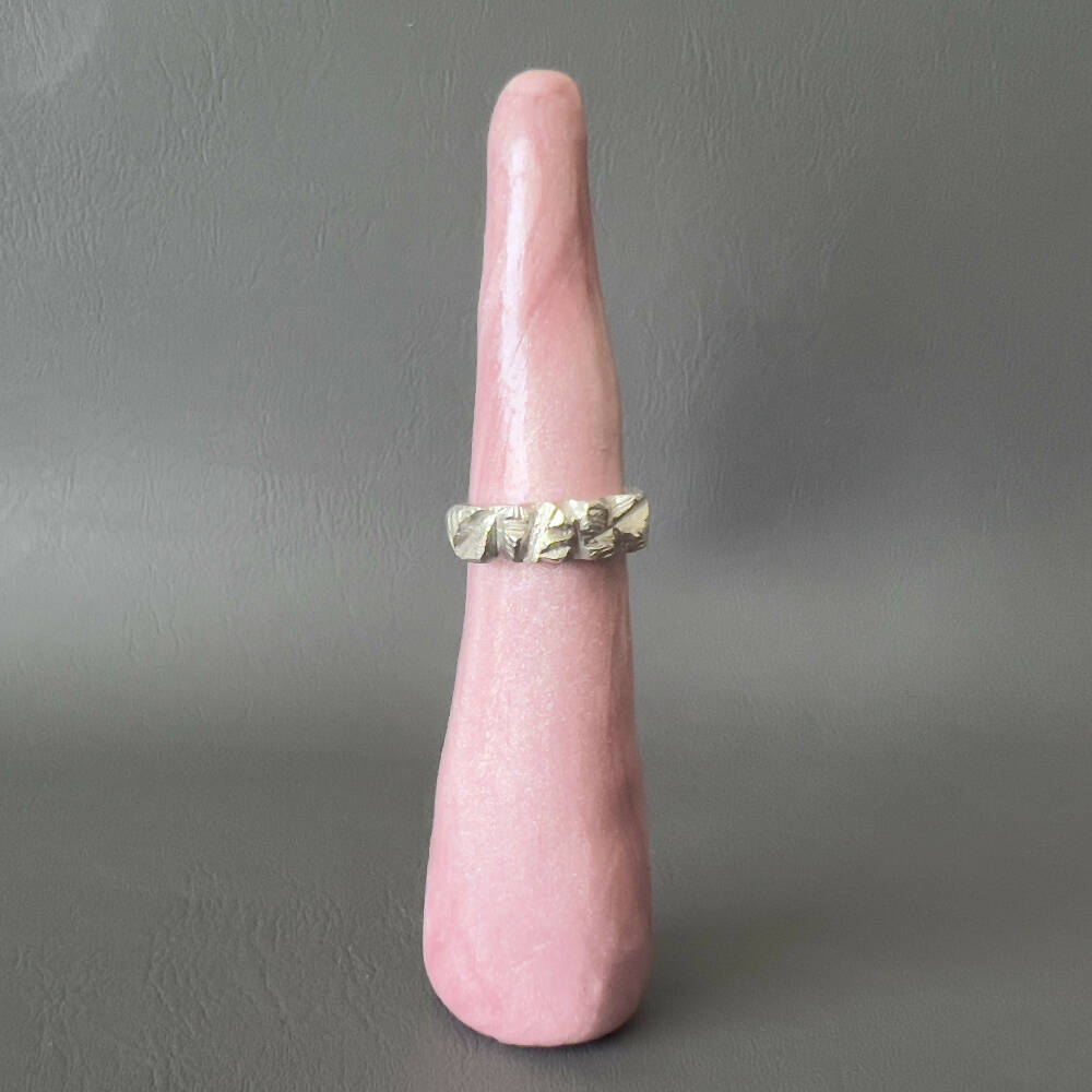 Textured Solid Sterling Silver Ring