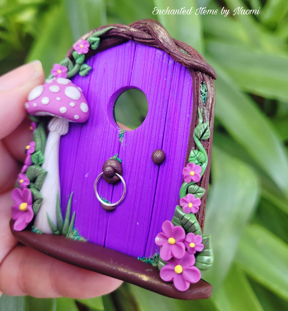 Purple Woodland mini Fairy Door