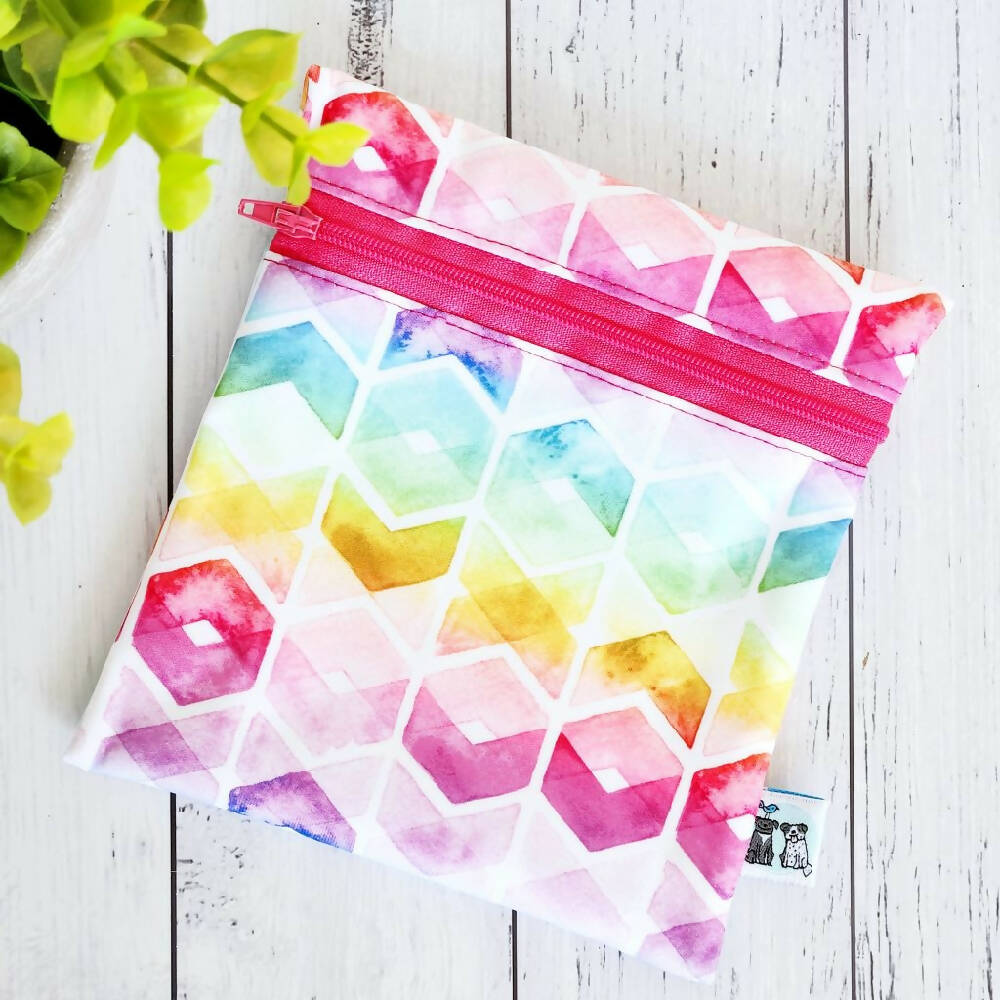 Reusable Waterproof Zip Bag, Petite - Geometric