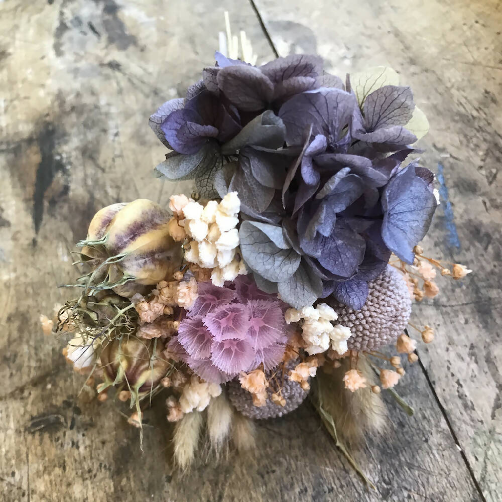 Purple and natural posy 21cm