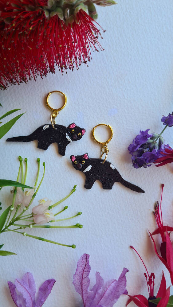 Terry the Tassie Devil Dangle Earrings
