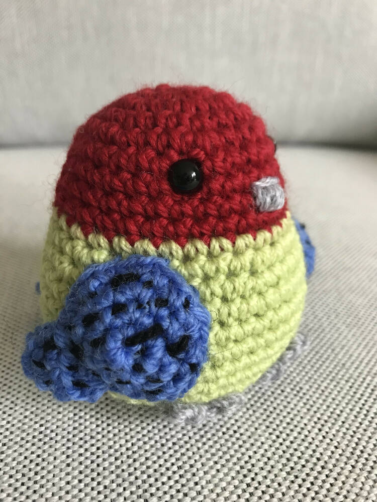 Sml Eastern Rosella - crocheted toy