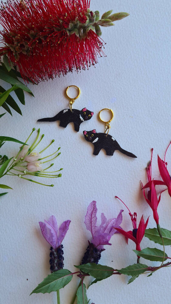 Terry the Tassie Devil Dangle Earrings