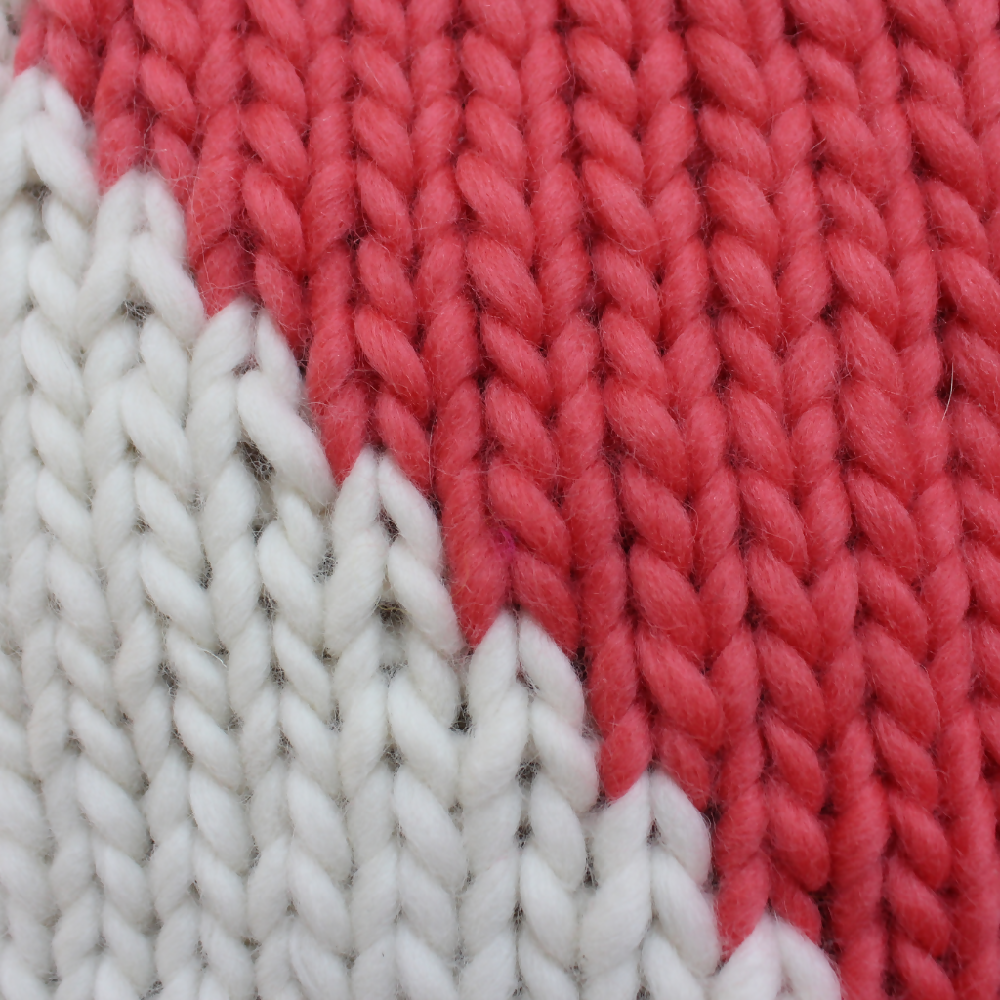 Set of three Geomteric Cushion Covers in shades of Coral, Silver & White.