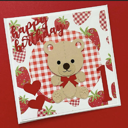 Teddy Bear card. Beary sweet, teddy bears picnic. First birthday.