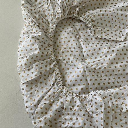 Cot Sheet, fitted, cotton - Gold Spot